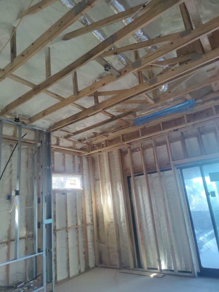 Spray Foam Insulation in new home construction Jacksonville