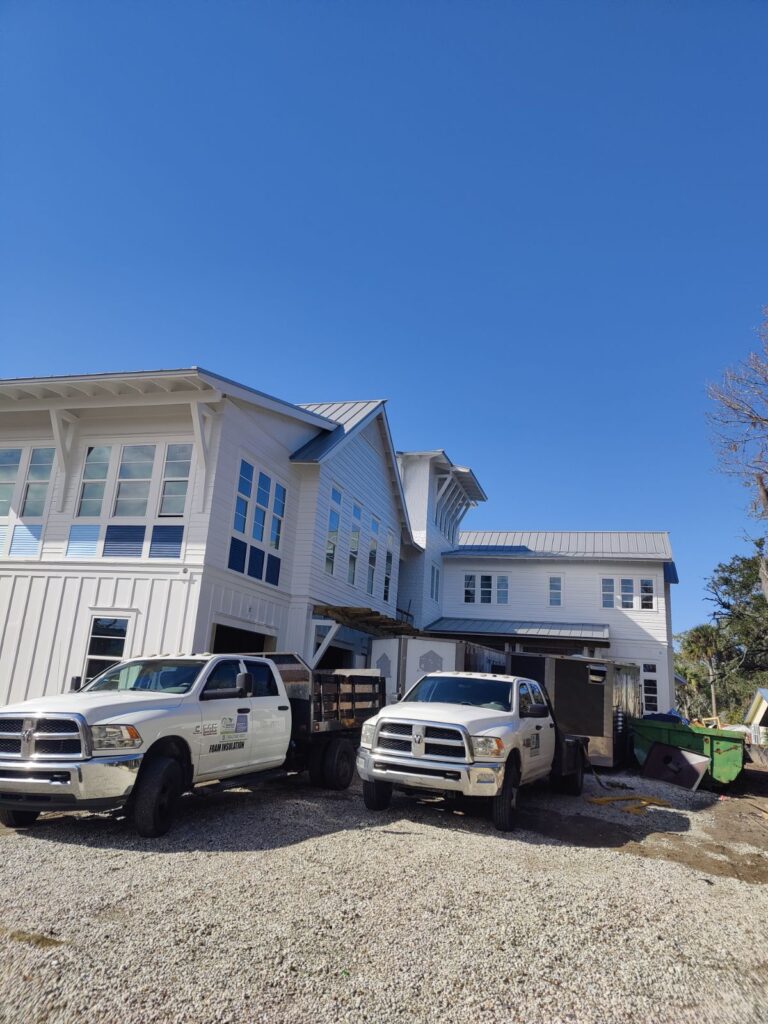 New home construction in TPC Sawgrass Ponte Vedra - spray foam insulation installation